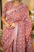 Rupanjoli প্রিমিয়াম কটন প্রিন্টেড শাড়ি